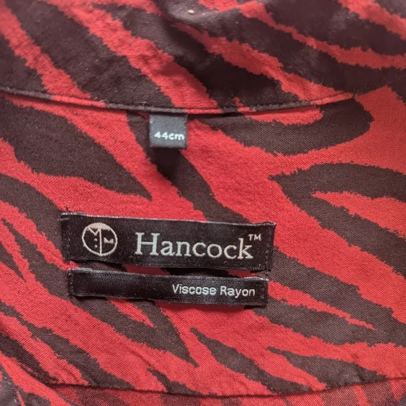 Red Zebra Print Button Top - Picture 3 of 6